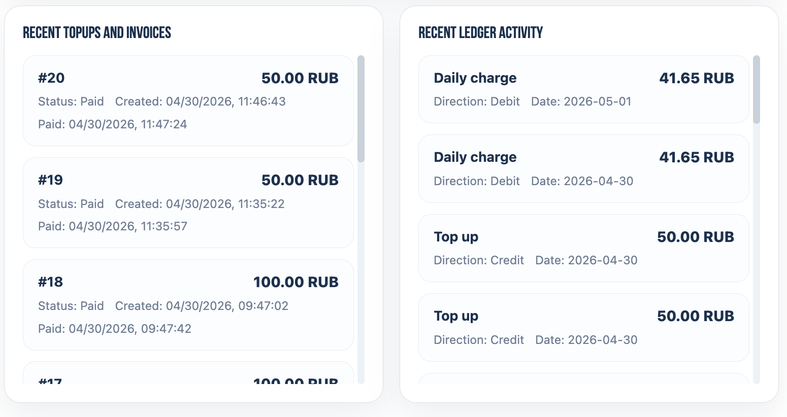 Check payment history